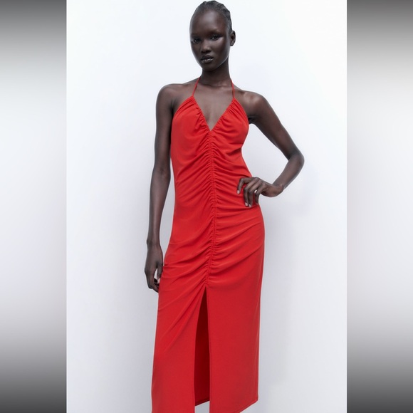 Zara red dress size Large - Picture 1 of 10